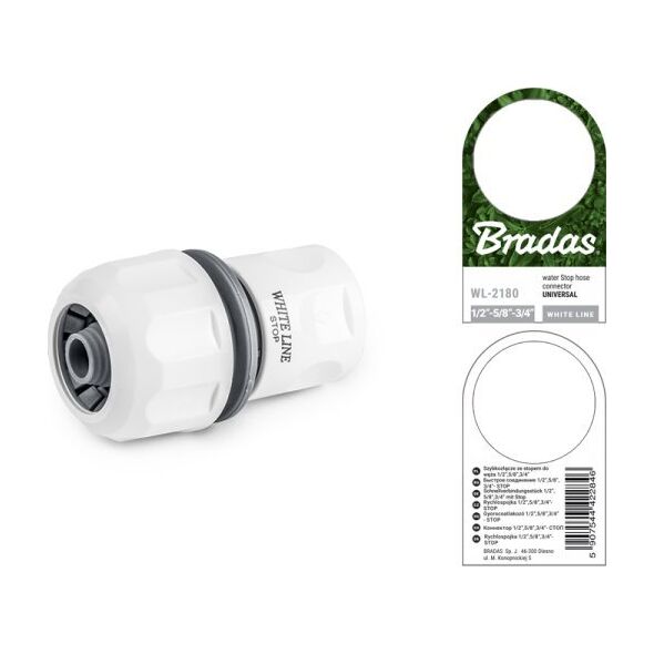 Bradas WHITE LINE Szybkozłącze UNIVERSAL 1/2", 5/8", 3/4" STOP