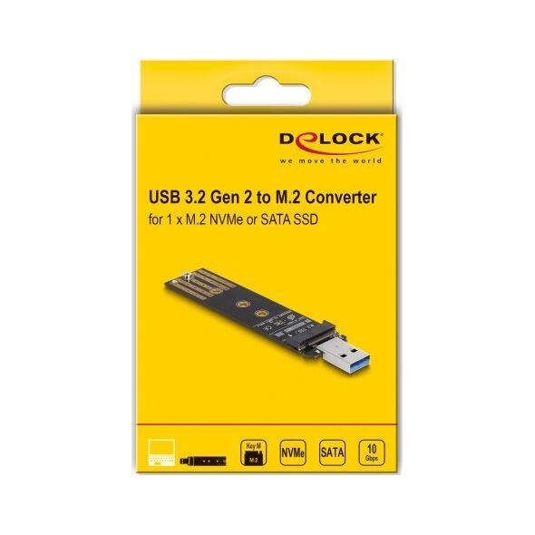 Προσαρμογέας USB Delock DELOCK Combo Μετατροπέας για M.2 NVMe PCIe/SATA SSD USB 3.2