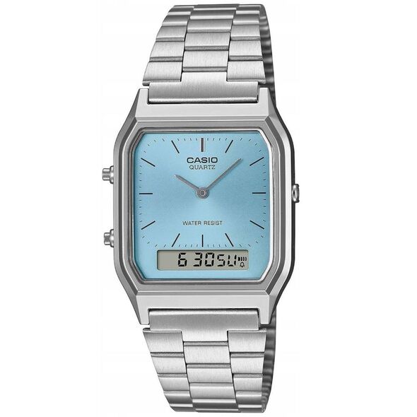 Casio Ρολόι Χρονογράφος Μπαταρίας με Ασημί Μεταλλικό Μπρασελέ (AQ-230A-2A1MQYES) (CASAQ-230A-2A1MQYES) έως 12 άτοκες Δόσεις