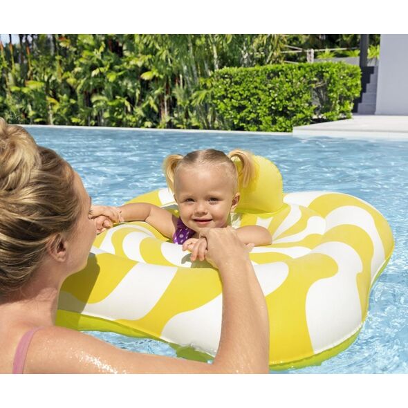 Bestway 32298 Siedzisko do nauki pływania Kwadrat Swim Safer Comfort Plush Zółte fale 76cm x 76cm