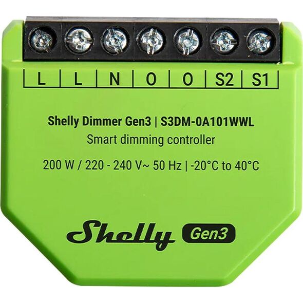 Shelly Ρελέ "Dimmer Gen3" LED ελεγκτής φωτός με λειτουργία μέτρησης ενδοδαπέδιας εγκατάστασης