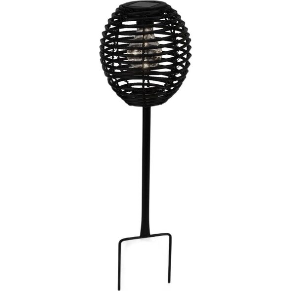 ΗΛΙΑΚΟ ΦΩΤΙΣΤΙΚΟ ΣΦΑΙΡΑ RATTAN ΜΑΥΡΟ PROGARDEN