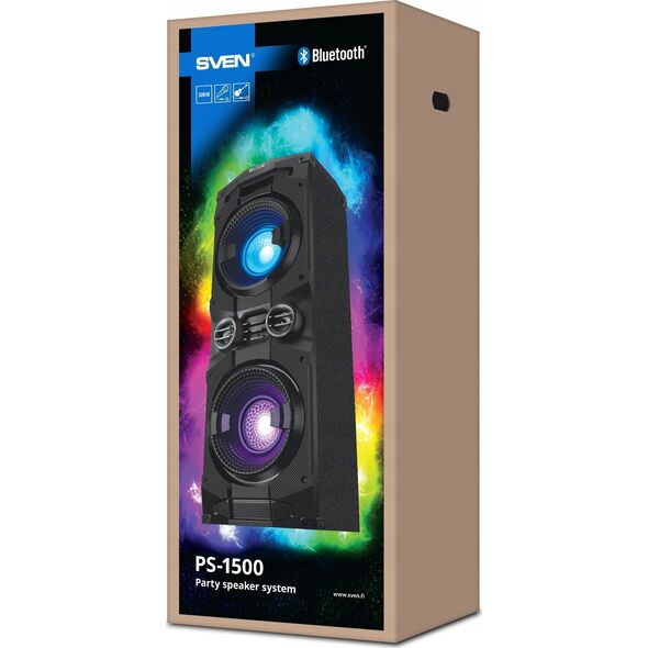 SVEN PS-1500 ηχείο ισχύος μαύρο (500W, Bluetooth, FM, USB, LED)