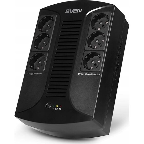 Αδιάλειπτη παροχή ρεύματος UPS Sven UP-L1000E, ~230V, 510W, 6 υποδοχές euro, μαύρο
