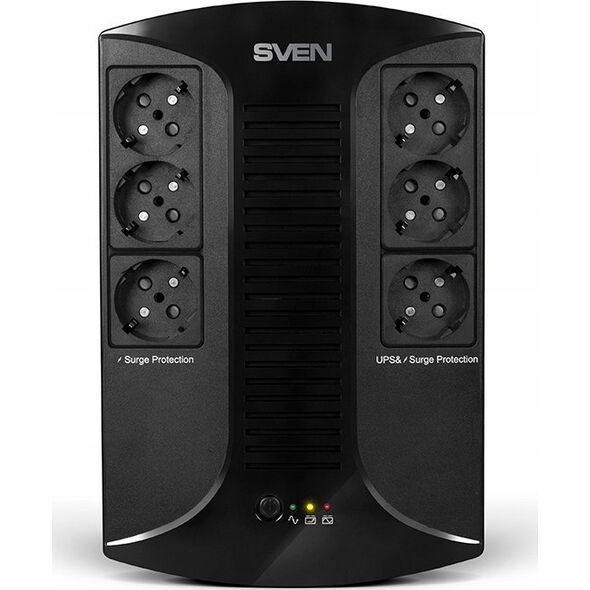 Αδιάλειπτη παροχή ρεύματος UPS Sven UP-L1000E, ~230V, 510W, 6 υποδοχές euro, μαύρο