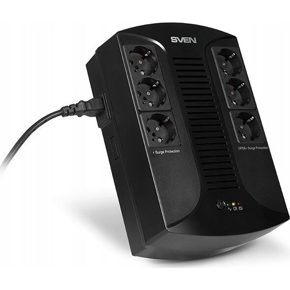 Αδιάλειπτη παροχή ρεύματος UPS Sven UP-L1000E, ~230V, 510W, 6 υποδοχές euro, μαύρο