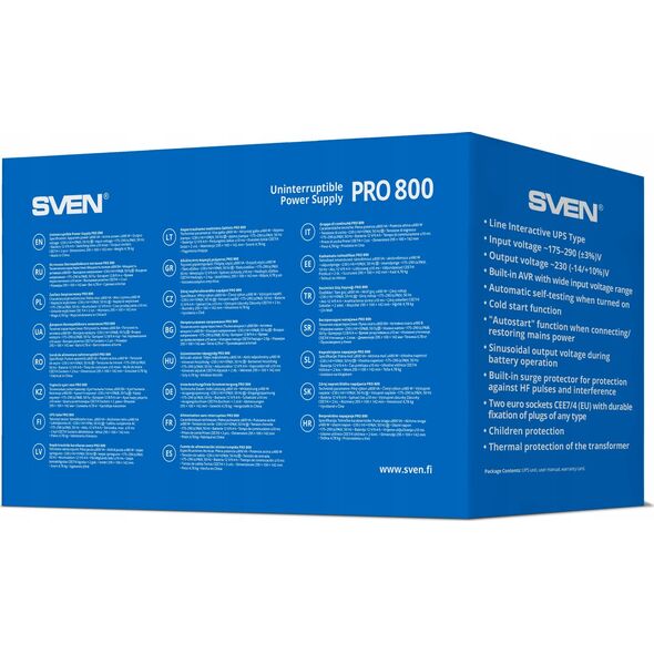 Αδιάλειπτη παροχή ρεύματος UPS SVEN Pro 800, 2 υποδοχές euro