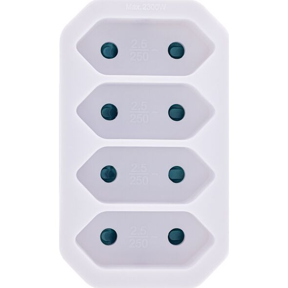 Προσαρμογέας πρίζας InLine®, βύσμα Schuko σε 4x υποδοχή Euro, λευκό