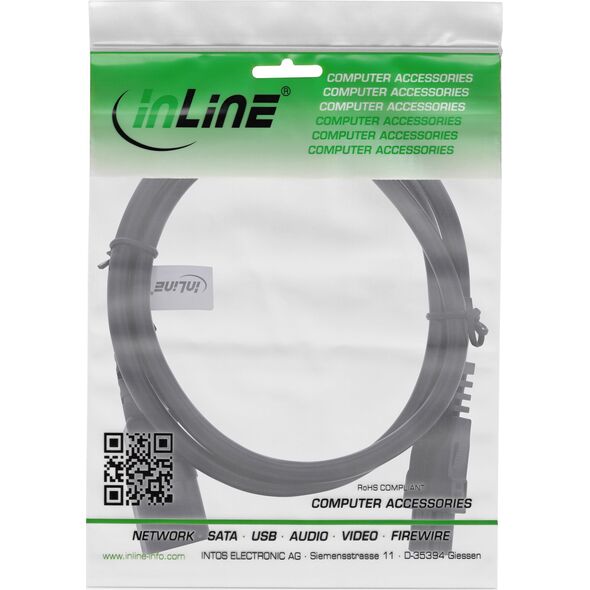 Καλώδιο τροφοδοσίας InLine®, υποδοχή C14 σε βύσμα C5, μαύρο, 3m