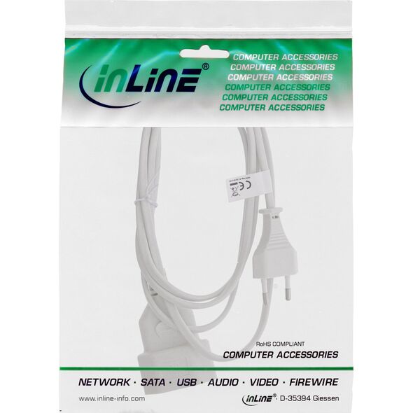 Προέκταση Euro InLine®, Eurostecker an Eurokupplung, λευκό, 0,2m