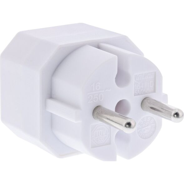 Προσαρμογέας πρίζας InLine®, βύσμα Schuko σε 2x υποδοχή Euro, λευκό