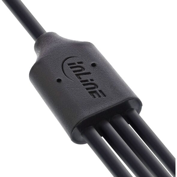 Καλώδιο φόρτισης InLine® USB 4 σε 1 Y, 1x USB-A βύσμα σε 4x USB-C βύσματα, μαύρο 0,5m