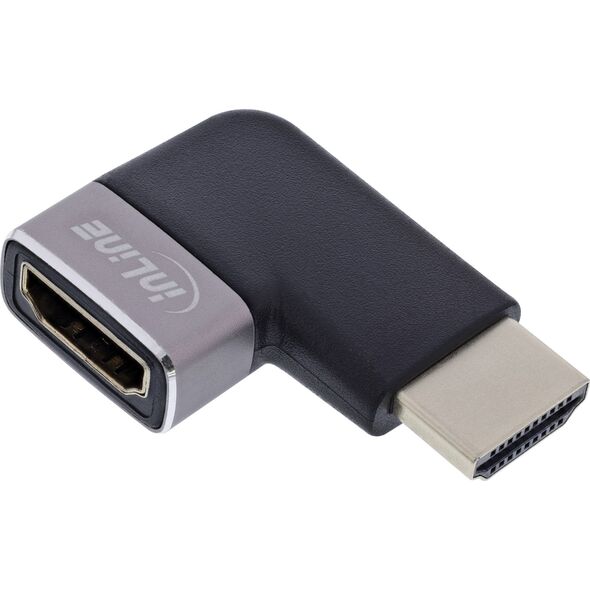 InLine® HDMI Προσαρμογέας, HDMI A Αρσενικό / Θηλυκό, 90° δεξιά, 8K UHD