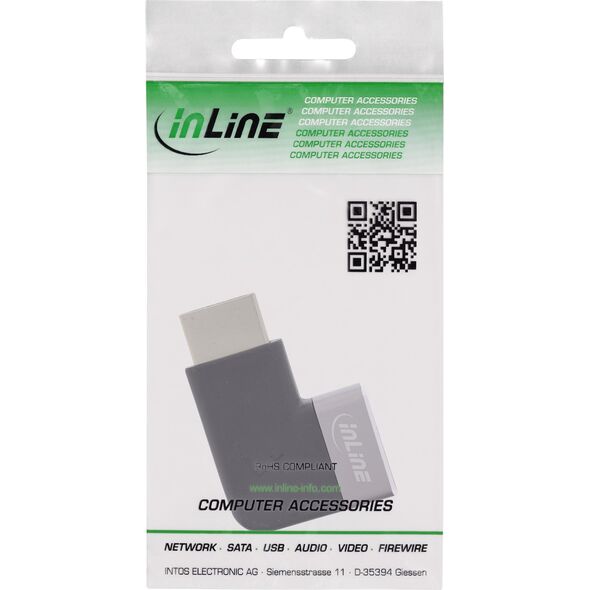 InLine® HDMI Προσαρμογέας, HDMI A Αρσενικό / Θηλυκό, 90° δεξιά, 8K UHD