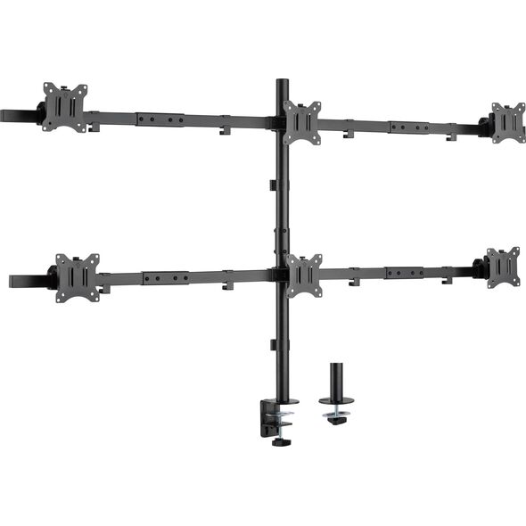 InLine® Επιτραπέζια βάση, για 6x LCD-/LED-οθόνη έως 81cm (32"), μέγιστο βάρος 7kg