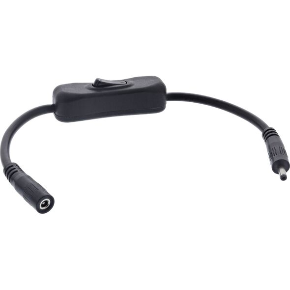 Καλώδιο DC InLine® με διακόπτη, DC ST/BU 3,5x1,35mm, AWG 18, μαύρο, 0,20m