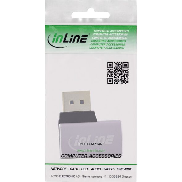 InLine® DisplayPort 1.4 Adapter, DisplayPort αρσενικό / θηλυκό, 90° δεξιά, 8K UHD