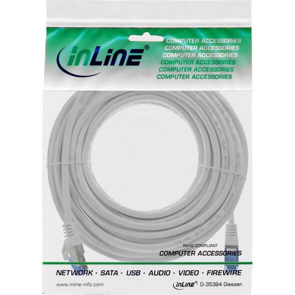 Καλώδιο Patch InLine®, Cat.6A, S/FTP, TPE (LSZH), CCA, γκρι, 10m