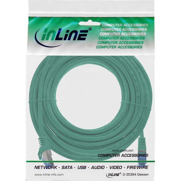 Καλώδιο Patch InLine®, Cat.6A, S/FTP, TPE (LSZH), CCA, πράσινο, 10m