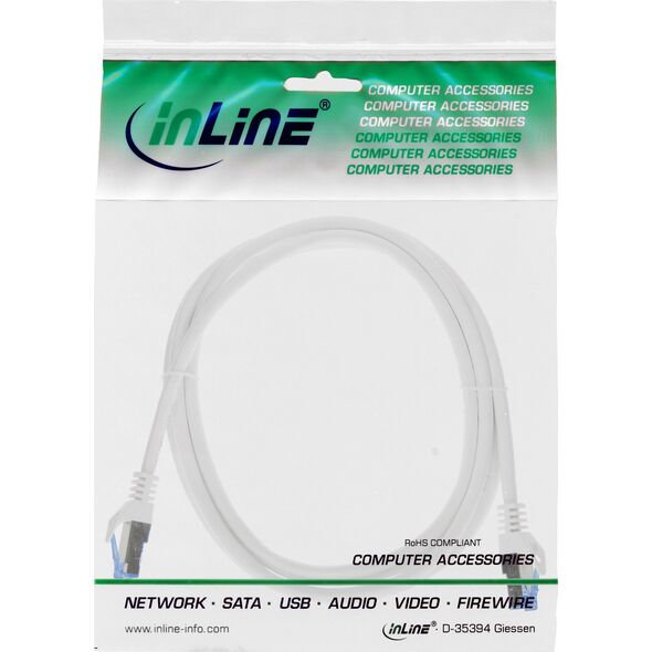 Καλώδιο Patch InLine®, Cat.6A, S/FTP, TPE (LSZH), CCA, λευκό, 2m