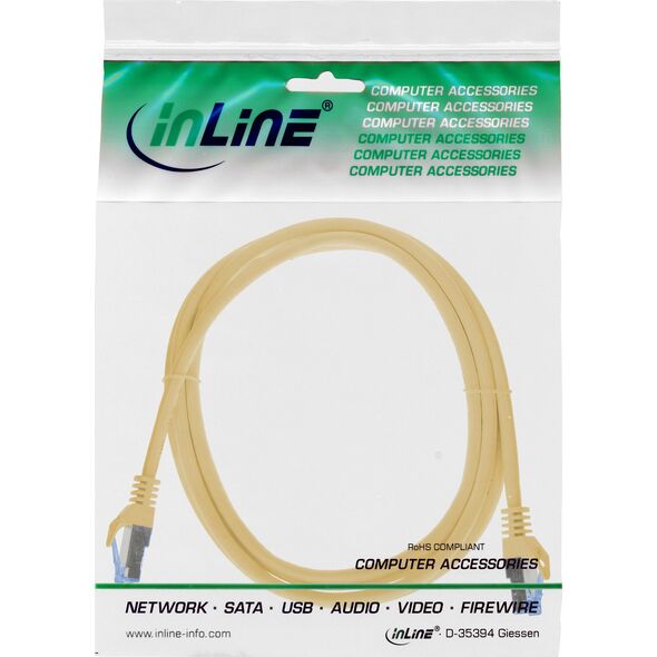 Καλώδιο Patch InLine®, Cat.6A, S/FTP, TPE (LSZH), CCA, κίτρινο, 3m