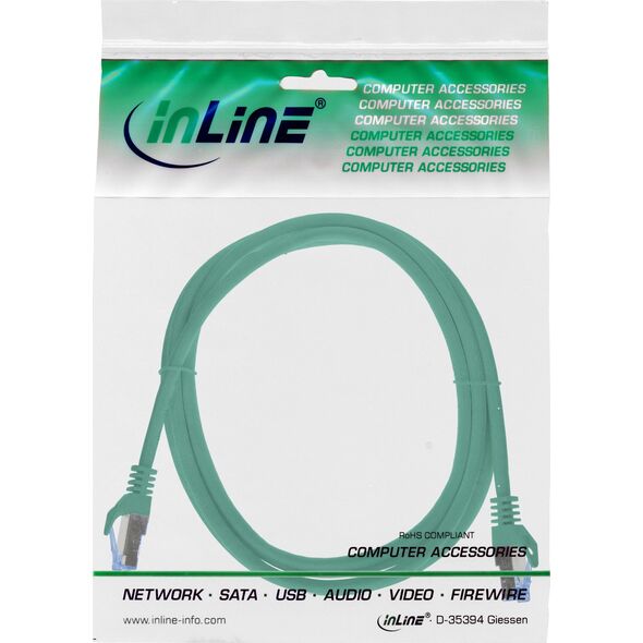 Καλώδιο Patch InLine®, Cat.6A, S/FTP, TPE (LSZH), CCA, πράσινο, 1,5m