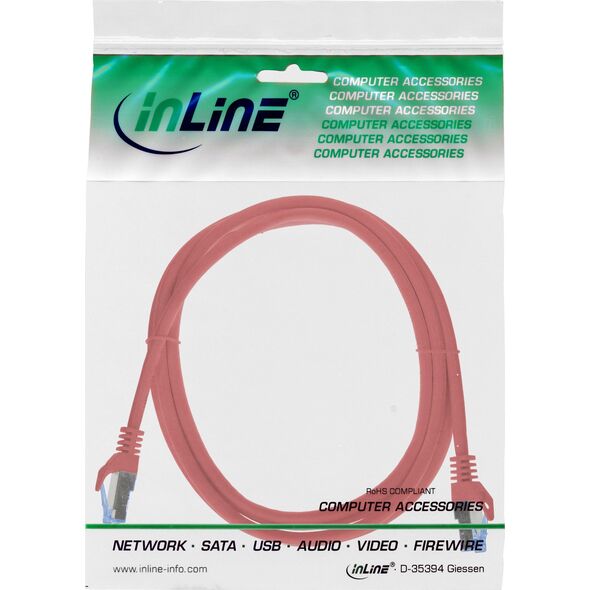 Καλώδιο Patch InLine®, Cat.6A, S/FTP, TPE (LSZH), CCA, κόκκινο, 0,3m