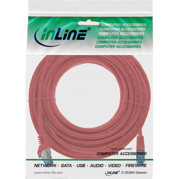 Καλώδιο Patch InLine®, Cat.6A, S/FTP, TPE (LSZH), CCA, κόκκινο, 7,5m