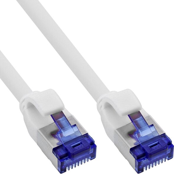 Καλώδιο InLine® Patch Slim, Cat.6A, S/FTP, TPE (LSZH) εύκαμπτο, PoE, λευκό, 10m