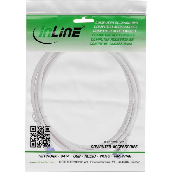 Καλώδιο Patch InLine® Slim, Cat.6A, S/FTP, TPE (LSZH) ευέλικτο, PoE, γκρι, 15m