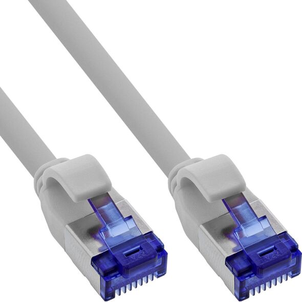 InLine® Καλώδιο Patch Slim, Cat.6A, S/FTP, TPE (LSZH) ευέλικτο, PoE, γκρι, 30m