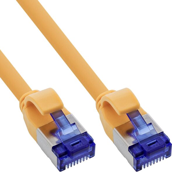 Καλώδιο Patch InLine® Slim, Cat.6A, S/FTP, TPE (LSZH) ευέλικτο, PoE, κίτρινο, 0,5m