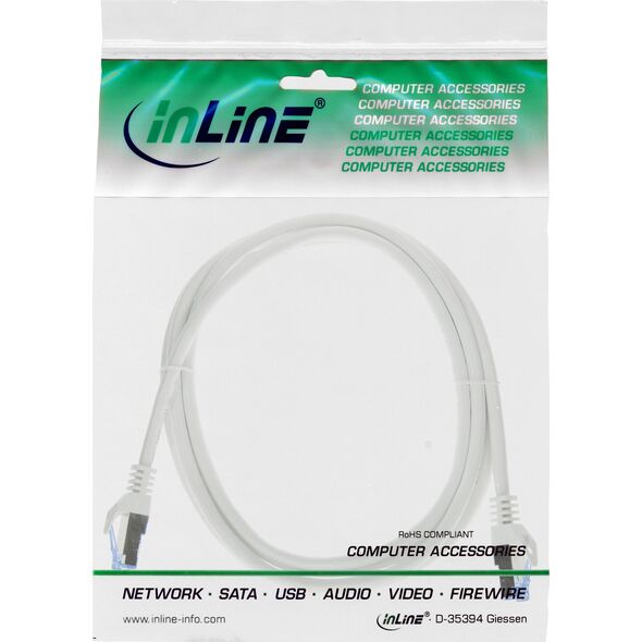 Καλώδιο Patch InLine®, Cat.6A, S/FTP, TPE ευέλικτο, λευκό, 0,25m