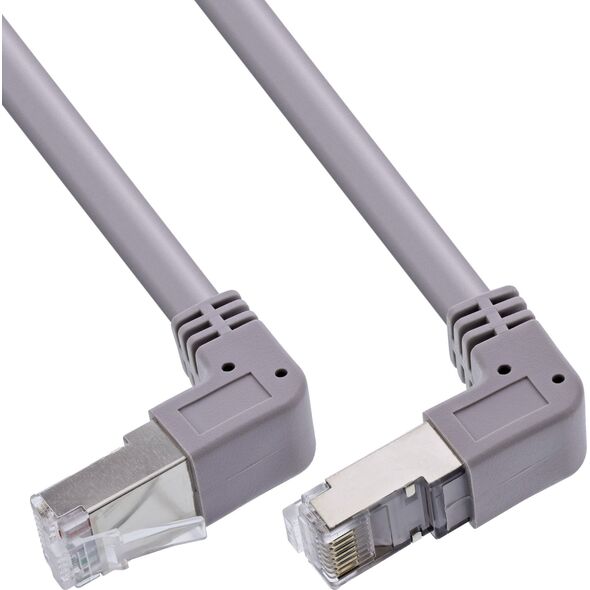 Καλώδιο Patch InLine® με γωνία πάνω/κάτω, S/FTP (PiMf), Cat.6, PVC, γκρι, 1,22m