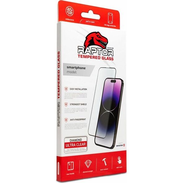 Swissten Raptor Diamond Ultra Full Face Tempered Glass for Apple iPhone 16 Pro Max