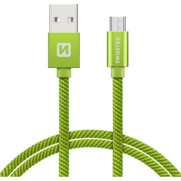 Swissten Textile Quick Charge Universal Micro USB Data and Charging Cable 2.0m
