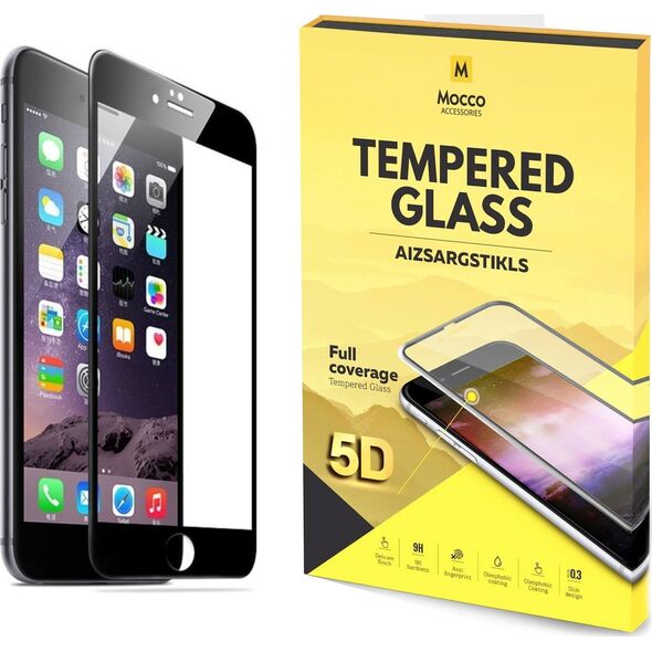 Mocco Full Glue 5D Signature Edition Tempered Glass Full Coverage with Frame Apple iPhone 6 / 6S Black