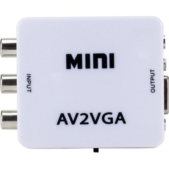 RoGer Adapter to Transfer RCA to VGA Signal (+Audio) White