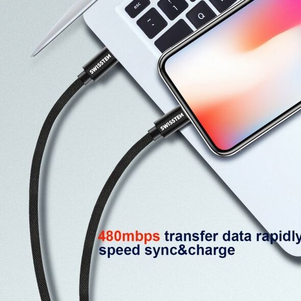 Swissten Textile Quick Charge Universal Micro USB Data and Charging Cable 3m