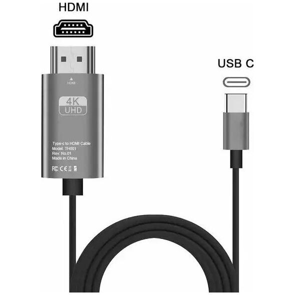 RoGer USB-C to HDMI UltraHD 4K@60Hz Cable 1.8m