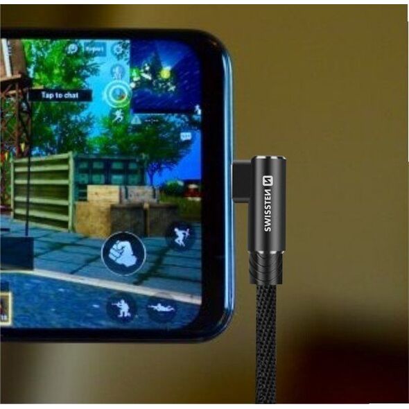 Swissten L Type Textile Universal Quick Charge 3.1 USB to USB-C Data and Charging Cable 1.2m