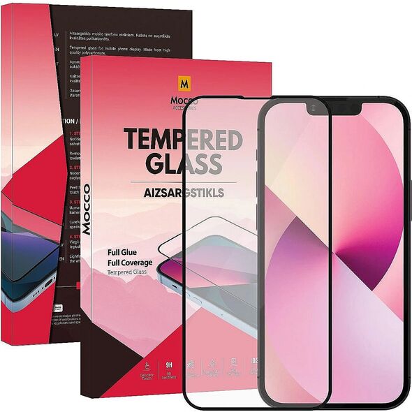 Mocco Full Glue Signature Edition Tempered Glass Full Coverage with Frame Apple iPhone 13 Mini Black