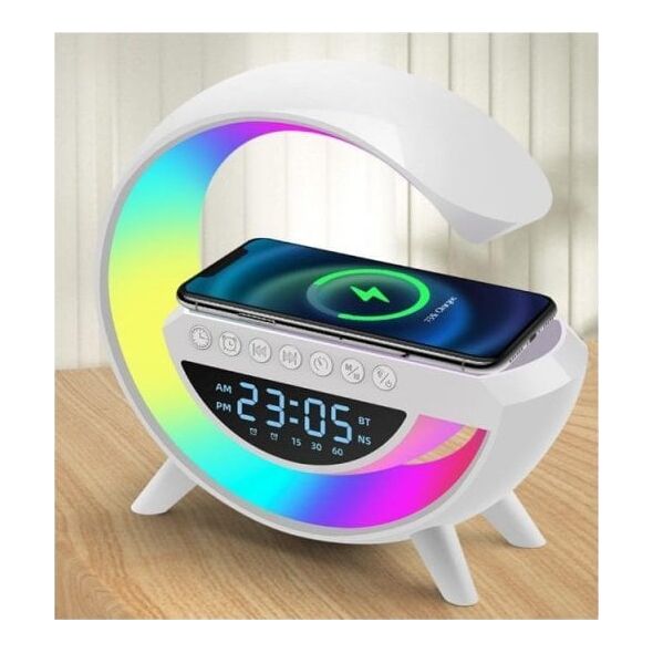 Wolulu AS-50195 Night Light with Wireless Charger / Bluetooth Speaker / Alarm Clock / LED / RGB