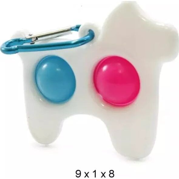 Mocco Bubble Pop It Antistress Sensory / Dog / keychain / White