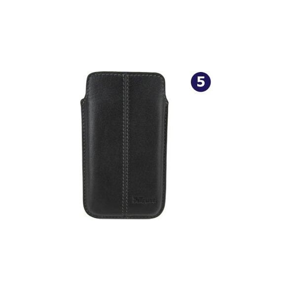 Trust Leather Sleeve Universal Case 7 - 12.5 cm Black