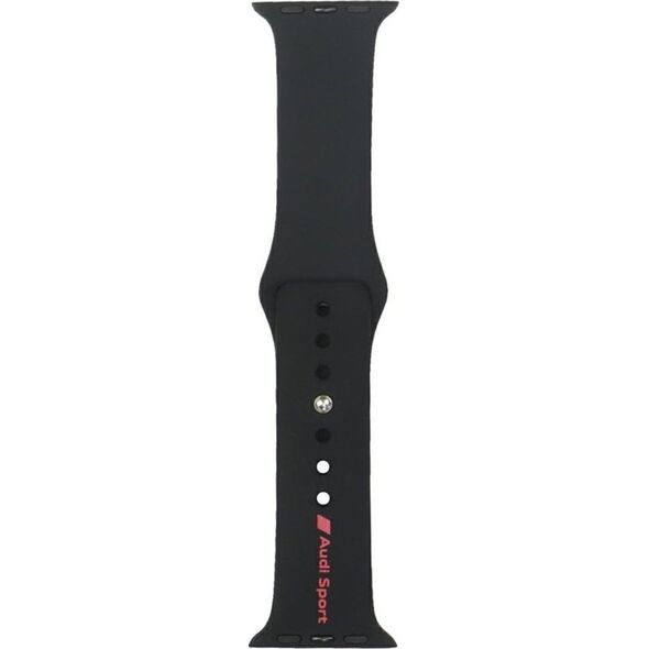 Λουράκι ρολογιού σιλικόνης Pasek Audi Sport Red Logo για Apple Watch 40/41/42mm μαύρο