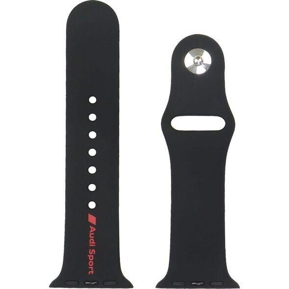 Λουράκι ρολογιού σιλικόνης Pasek Audi Sport Red Logo για Apple Watch 40/41/42mm μαύρο
