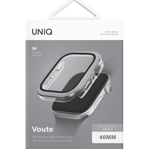 Case UNIQ Voute for Apple Watch Series 10 46mm tempered glass silver