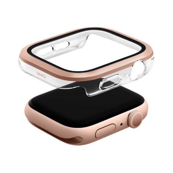Case UNIQ Voute for Apple Watch Series 10 46mm tempered glass rose gold