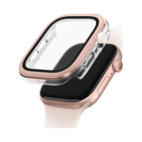 Case UNIQ Voute for Apple Watch Series 10 46mm tempered glass rose gold